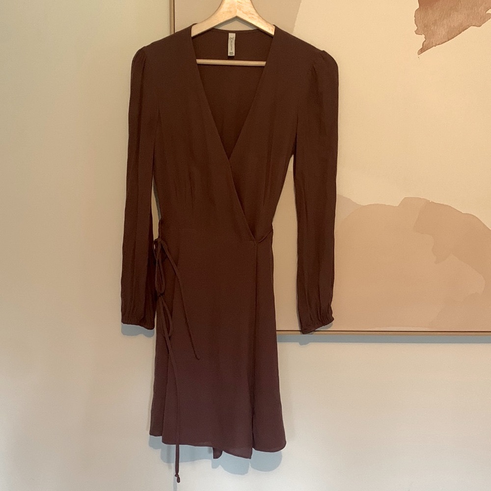 Plum colour wrap dress